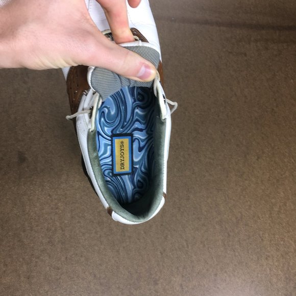 Footjoy DryJoy Golf Shoes Mens Size 9M White Brown Leather 53753 - Picture 10 of 10